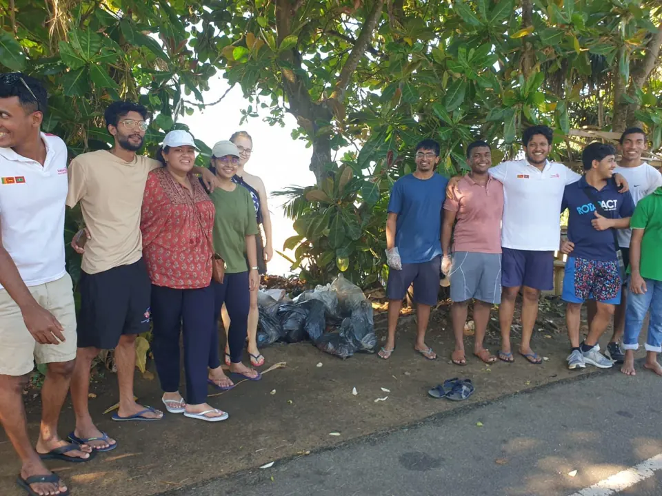 Members after the Charity Bus beach clean-up at Boossa